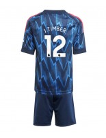 Otroške Nogometnih dresov Arsenal Jurrien Timber #12 Gostujoči 2025-26 Kratki rokavi (+ hlače)